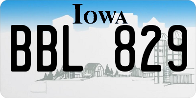 IA license plate BBL829