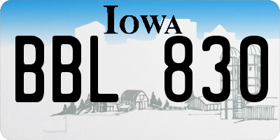 IA license plate BBL830