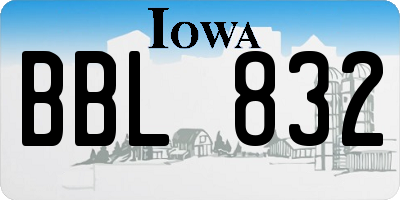 IA license plate BBL832