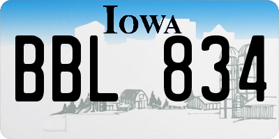 IA license plate BBL834