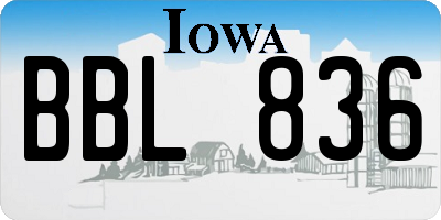 IA license plate BBL836