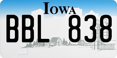 IA license plate BBL838