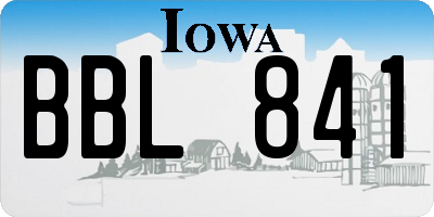 IA license plate BBL841