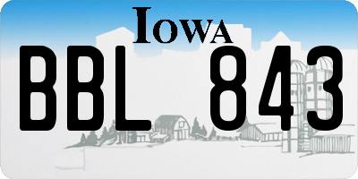 IA license plate BBL843