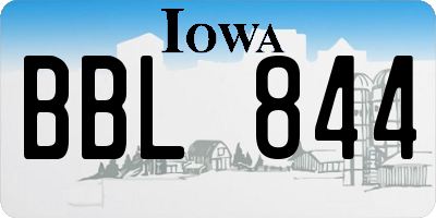 IA license plate BBL844