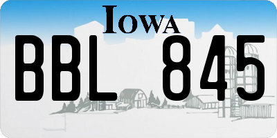 IA license plate BBL845
