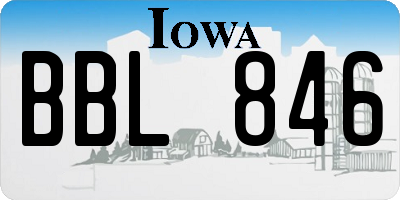 IA license plate BBL846