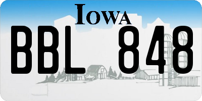 IA license plate BBL848