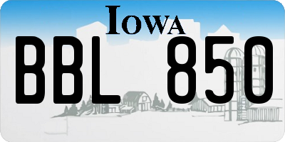 IA license plate BBL850