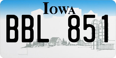 IA license plate BBL851
