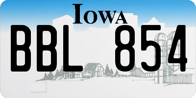 IA license plate BBL854