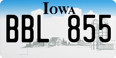 IA license plate BBL855