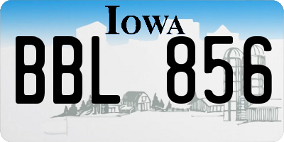 IA license plate BBL856