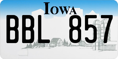 IA license plate BBL857