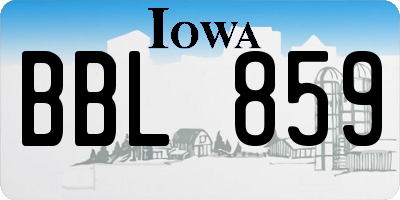 IA license plate BBL859