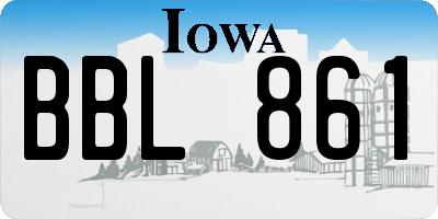 IA license plate BBL861