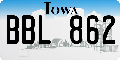 IA license plate BBL862