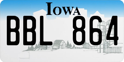 IA license plate BBL864