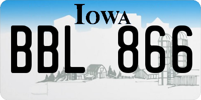 IA license plate BBL866