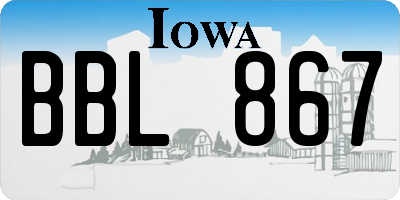 IA license plate BBL867