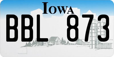 IA license plate BBL873