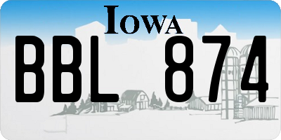 IA license plate BBL874