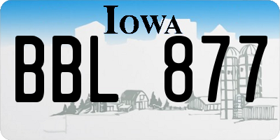 IA license plate BBL877