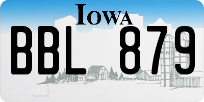 IA license plate BBL879