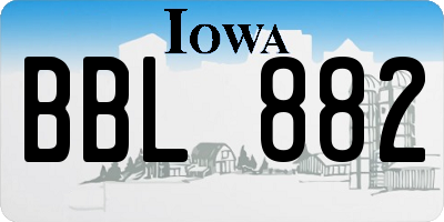 IA license plate BBL882