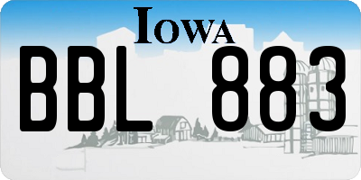 IA license plate BBL883