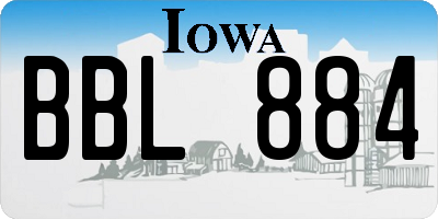 IA license plate BBL884