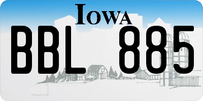 IA license plate BBL885