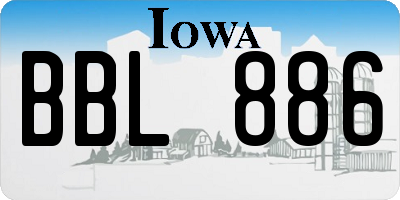 IA license plate BBL886