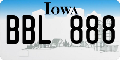 IA license plate BBL888