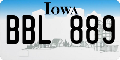 IA license plate BBL889