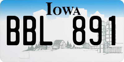 IA license plate BBL891