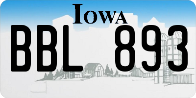 IA license plate BBL893