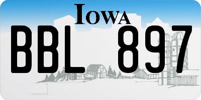 IA license plate BBL897
