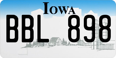 IA license plate BBL898