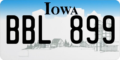 IA license plate BBL899