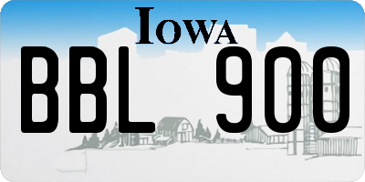 IA license plate BBL900