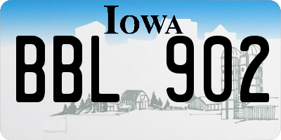 IA license plate BBL902