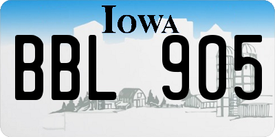 IA license plate BBL905