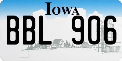 IA license plate BBL906