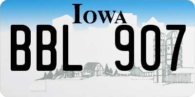 IA license plate BBL907