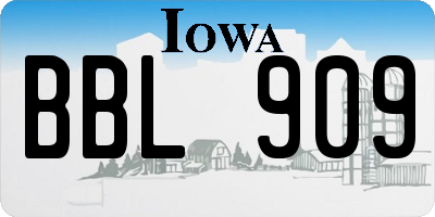 IA license plate BBL909