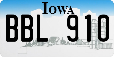 IA license plate BBL910
