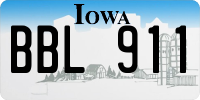 IA license plate BBL911