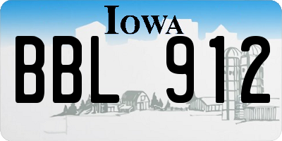 IA license plate BBL912