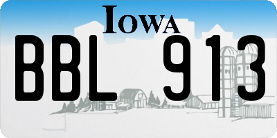 IA license plate BBL913